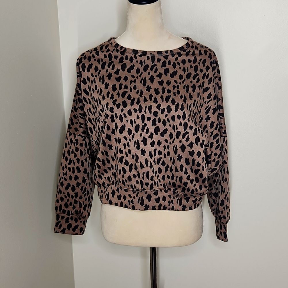 Cheetah Print Sweatshirt w/ Open Back